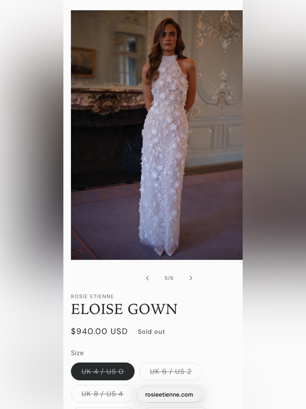 Halter Floral-Appliqué White Maxi Dress - Picture 3 of 8